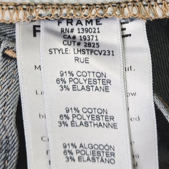 Frame Denim Le High Distressed Straight Leg Jeans in Rue Blue Size 24 - Picture 10 of 10